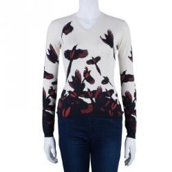 Pre Owned Alexander McQueen Bird Print Knit Sweater S