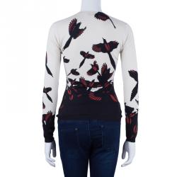 Pre Owned Alexander McQueen Bird Print Knit Sweater S