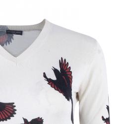 Pre Owned Alexander McQueen Bird Print Knit Sweater S