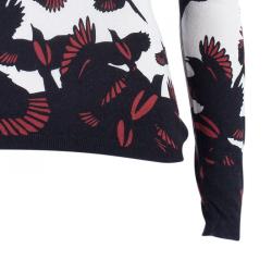Pre Owned Alexander McQueen Bird Print Knit Sweater S