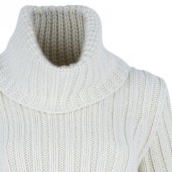 Pre Owned Alexander McQueen White Knit Turtleneck Sweater XS