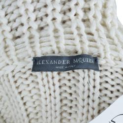 Pre Owned Alexander McQueen White Knit Turtleneck Sweater XS