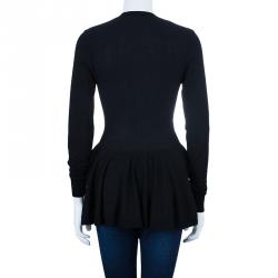 Pre Owned كارديجان ألكساندر ماكوين صوف أسود بطيات S