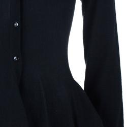 Pre Owned كارديجان ألكساندر ماكوين صوف أسود بطيات S