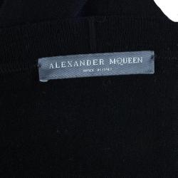 Pre Owned كارديجان ألكساندر ماكوين صوف أسود بطيات S