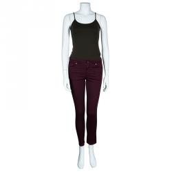 Pre Owned Alexander McQueen Burgundy Pants S