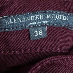 Pre Owned Alexander McQueen Burgundy Pants S