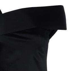 Pre Owned Alexander McQueen Black Asymmetric Silk Dress S