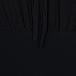 Pre Owned Alexander McQueen Black Gathered Waist Long Sleeve Dress S