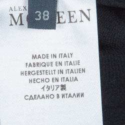 Pre Owned Alexander McQueen Black Gathered Waist Long Sleeve Dress S