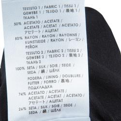 Pre Owned Alexander McQueen Black Gathered Waist Long Sleeve Dress S