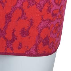 Alexander McQueen Pink and Red Leopard Print Pencil Dress XS