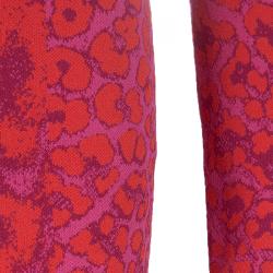 Alexander McQueen Pink and Red Leopard Print Pencil Dress XS