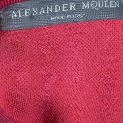 Alexander McQueen Pink and Red Leopard Print Pencil Dress XS