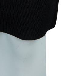 Pre Owned Alexander McQueen Black Floral Pattern Knit Sleeveless Bodycon Dress S