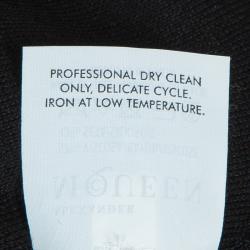 Pre Owned Alexander McQueen Black Floral Pattern Knit Sleeveless Bodycon Dress S