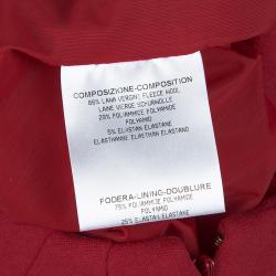Pre Owned Alexander McQueen Red Raglan Sleeve Peplum Top S