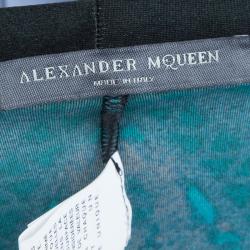 Pre Owned Alexander Mcqueen Dark Green Lace Print Leggings S