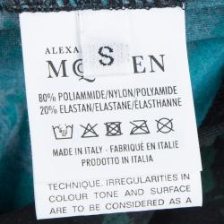 Pre Owned Alexander Mcqueen Dark Green Lace Print Leggings S