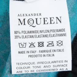 Pre Owned Alexander Mcqueen Dark Green Lace Print Leggings S