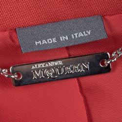 Pre Owned Alexander McQueen Red Notched Collar Tailored Wool Blazer S