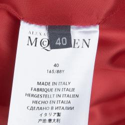 Pre Owned Alexander McQueen Red Notched Collar Tailored Wool Blazer S