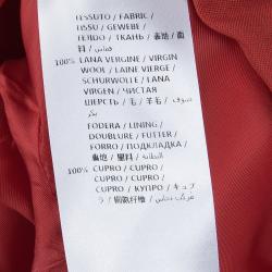 Pre Owned Alexander McQueen Red Notched Collar Tailored Wool Blazer S