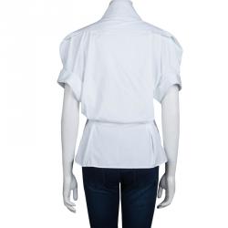 Pre Owned Alexander Mcqueen White Short Sleeve Cotton Shirt S
