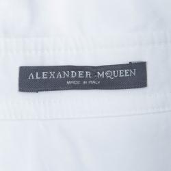 Pre Owned Alexander Mcqueen White Short Sleeve Cotton Shirt S