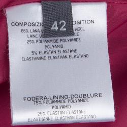 Pre Owned Alexander McQueen Red Dropped Waist Box Pleated Sleeveless Dress M