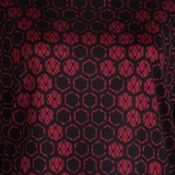 Pre Owned Alexander McQueen Red Honeycomb Print Silk Jersey Bodycon Dress M