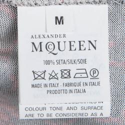 Pre Owned Alexander McQueen Red Honeycomb Print Silk Jersey Bodycon Dress M