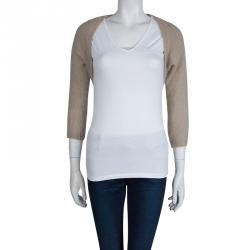 Pre Owned Alexander Mcqueen Beige Angora Wool Bolero Cardigan L