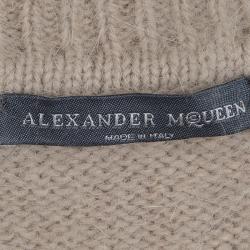 Pre Owned Alexander Mcqueen Beige Angora Wool Bolero Cardigan L