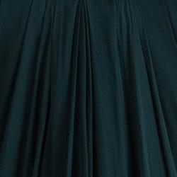 Pre Owned Alexander McQueen Green Draped Silk Strapless Gown M