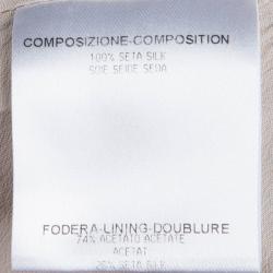 Pre Owned Alexander McQueen Beige Embroidered Silk One Shoulder Draped Sleeve Detail Gown S