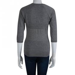 Pre Owned Alexander McQueen Grey Cashmere Bolero and Top Set S/M