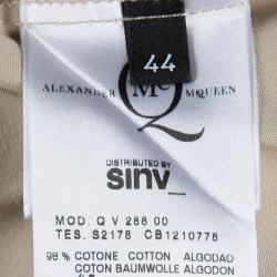 Pre Owned Alexander McQueen Beige Cotton Sleeveless Dress M
