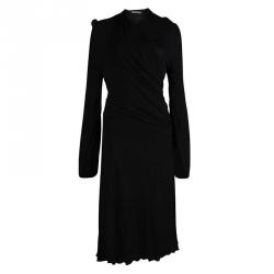 Pre Owned Alexander McQueen Black Faux Wrap Dress M 