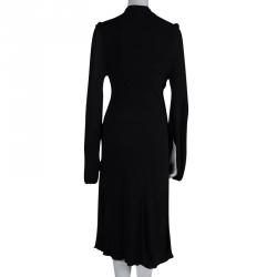 Pre Owned Alexander McQueen Black Faux Wrap Dress M 