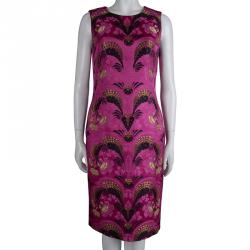 مملوكة مسبقًا Alexander Mcqueen Pink Brocade Sleeveless Shift Dress M