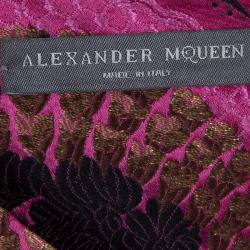 مملوكة مسبقًا Alexander Mcqueen Pink Brocade Sleeveless Shift Dress M