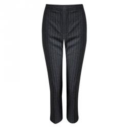 Alexander McQueen Grey Striped Wool Trousers M