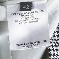 Pre Owned Alexander McQueen Monochrome Houndstooth Power Shoulder Dress M