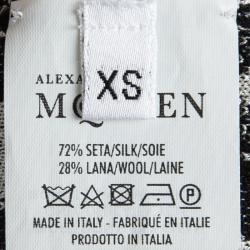 Pre Owned Alexander McQueen Monochrome Floral Jacquard Knit Sleeveless Bodycon Dress XS