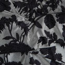 Pre Owned Alexander McQueen Grey Brocade Floral Dress L