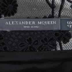Alexander McQueen Grey Brocade Floral Dress L