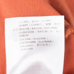 Pre Owned Alexander Mcqueen Orange Jersey Asymmetric Sleeveless T-Shirt Dress XL