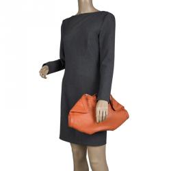 Pre Owned Alexander McQueen Orange Leather Medium Faithful De Manta Clutch
