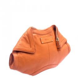 Pre Owned Alexander McQueen Orange Leather Medium Faithful De Manta Clutch